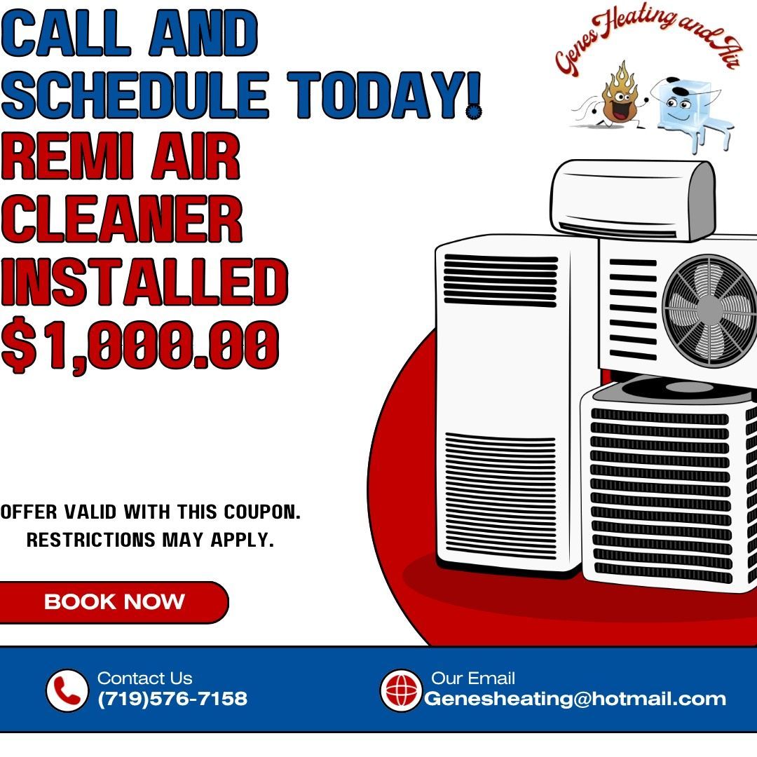 Remi Air Cleaner Installed Coupons - Colorado Springs, CO - Gene’s Heating And Air