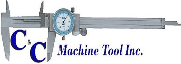 Logo for C&C Machine Tool Inc., with silver stylized 