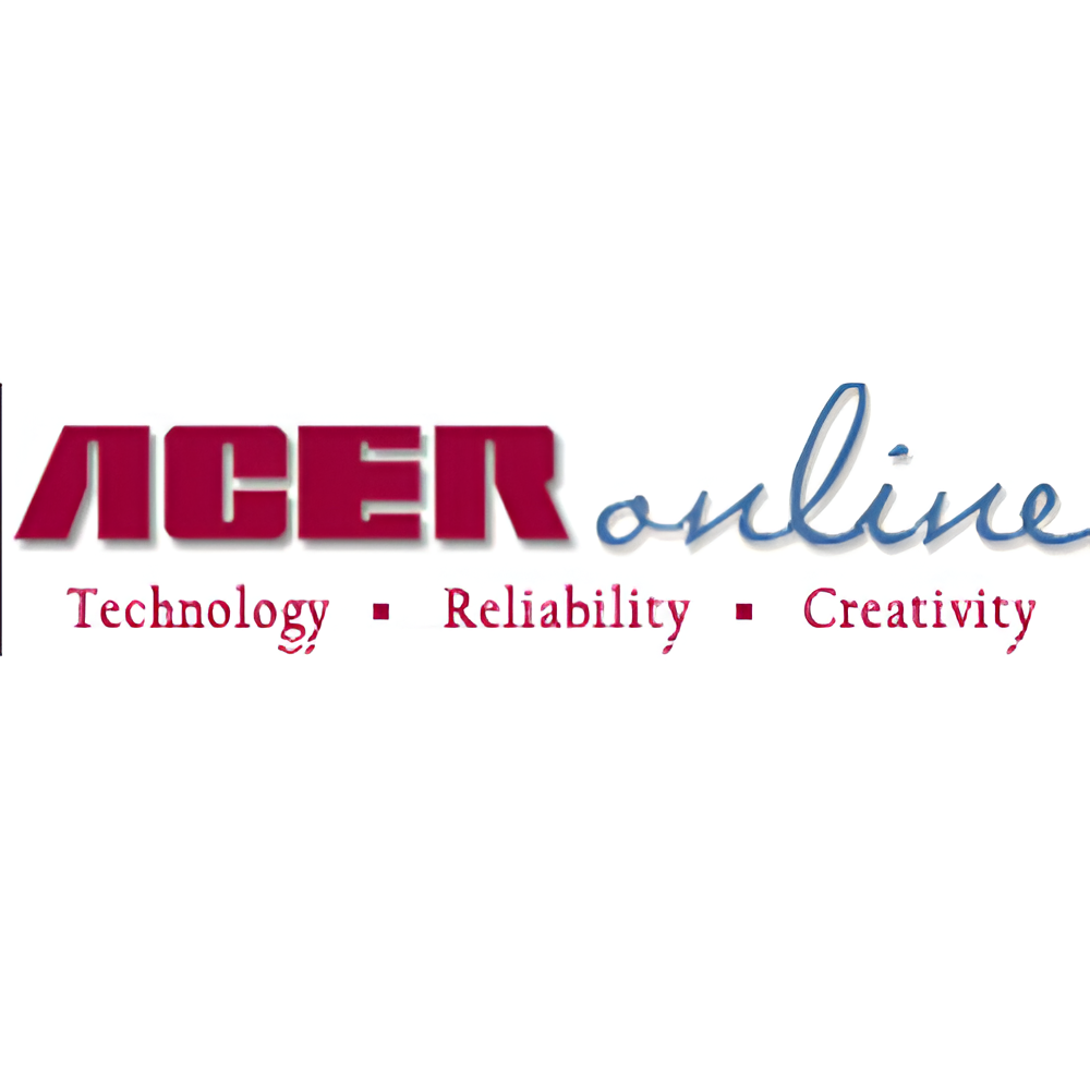 ACER online logo with red text and tagline 