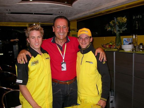 Damiano Losco 2004 A Monza con i piloti Jordan di F! Pantano e Heidfeld