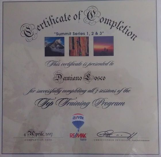 Damiano Losco Certificato Top Training Program