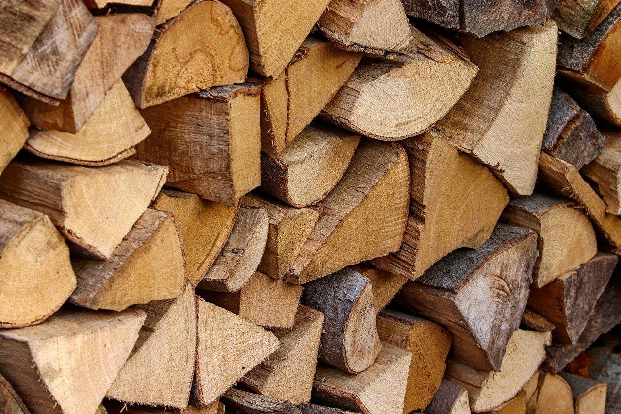 split wood for fireplace burning