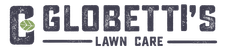 Globetti’s Lawn Care logo with bold navy text and a green leaf icon