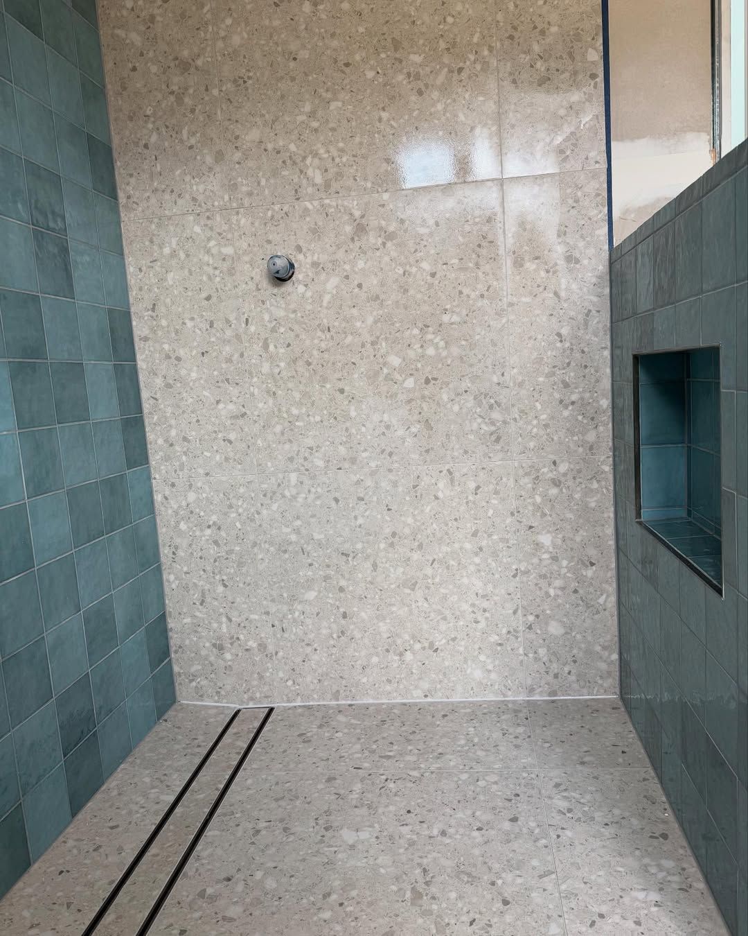 A bathroom is being built with tiled showers — Seeto Tiling in Fingal Bay, NSW