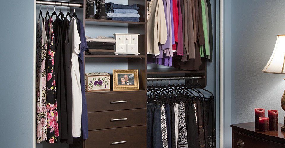 Reach-In Closet with Chocolate Pear Finish
