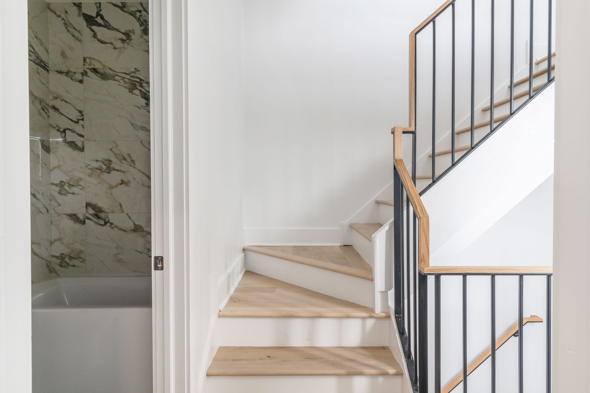 A staircase leading up to the second floor of a house.