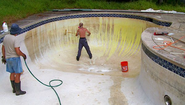 acid washing concrete pool