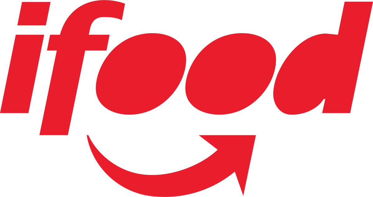 Um logotipo vermelho do ifood em um fundo branco