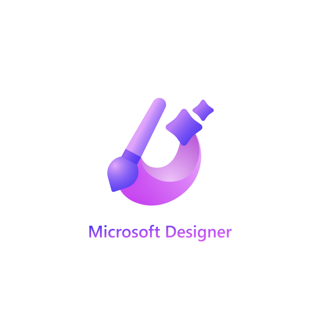 Um logotipo de designer da Microsoft com um pincel e um redemoinho roxo.