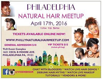 An advertisement for a philadelphia natural hair meetup