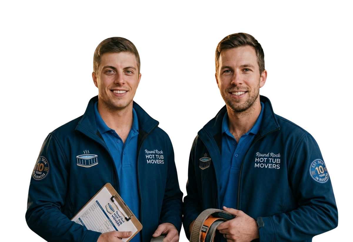 Affordable spa movers transporting hot tub for responsible disposal
