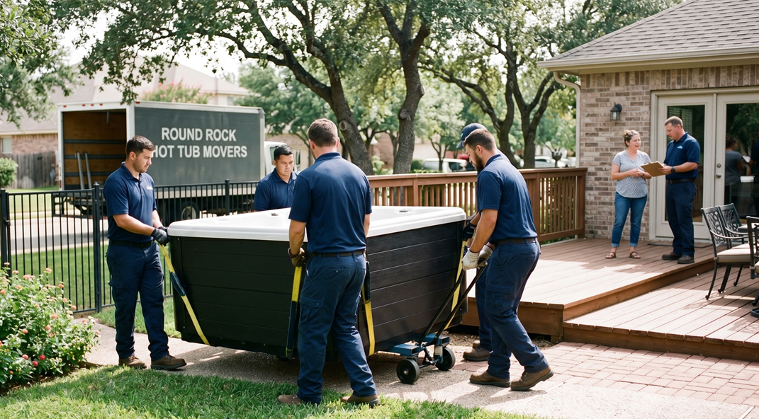 Jacuzzi movers near me providing safe relocation service in Round Rock
