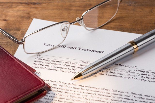 Power of Attorney — Pen and Glasses on Last Will Form in Grantsville, MD