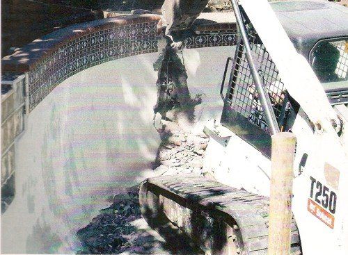 Commercial Services — Truck Demolishing the Pool in Houston, TX