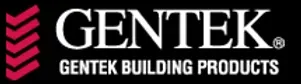 Gentek building products logo on a black background