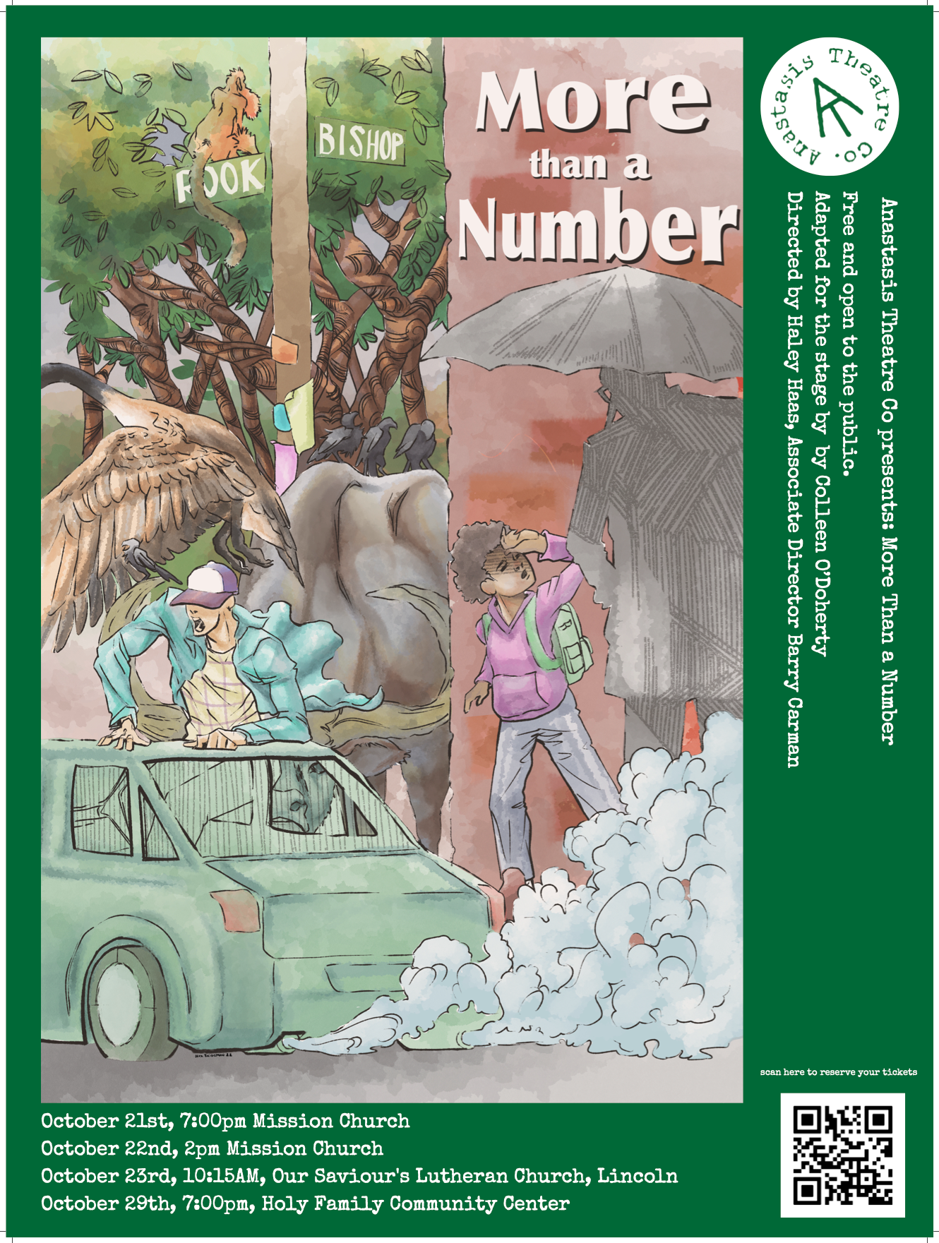 Collage book cover with elephants, monkey, jeep, and “More than Number” title on a green background