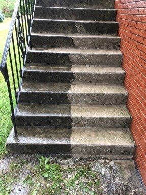 Cleaning Works — Before and After Cleaning The Stairs in Crown Point, IN