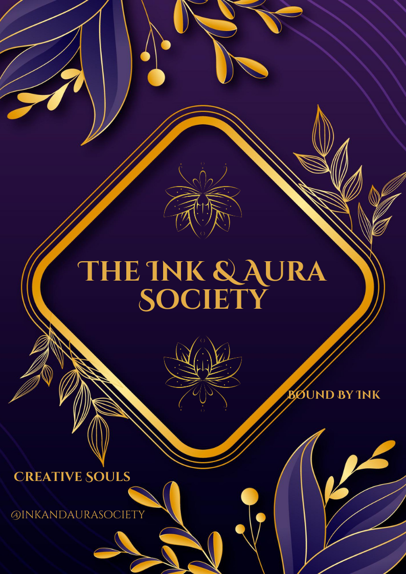 Book cover, purple and gold, 