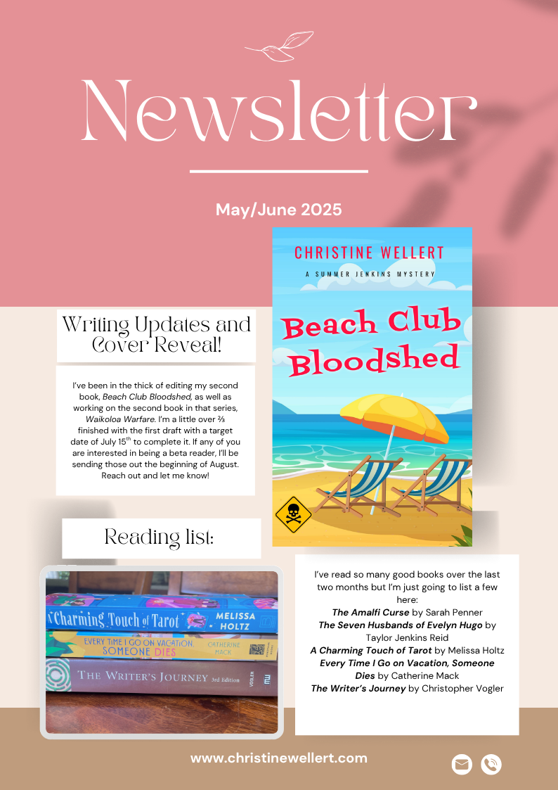 Newsletter with book cover 