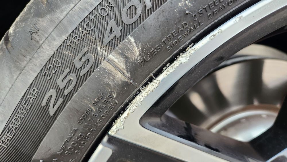 A close up of a tire with the numbers 255 on it