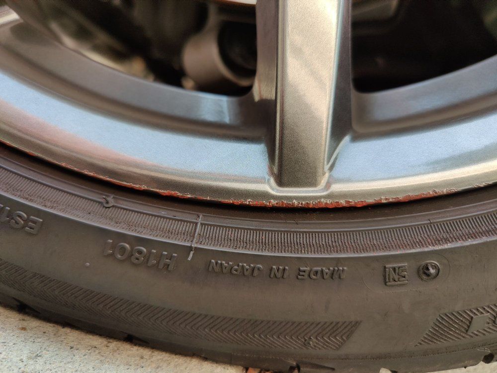 A close up of a tire that says made in japan on it