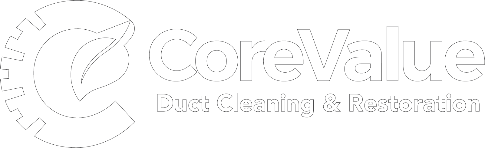 CoreValue logo with a gear and leaf design, text says 