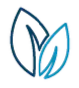 Two stylized blue leaves overlapping.