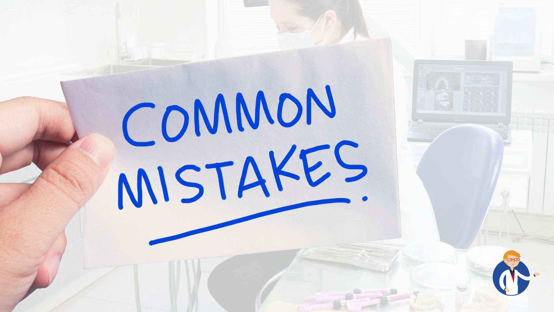 A person is holding a piece of paper that says `` common mistakes ''.