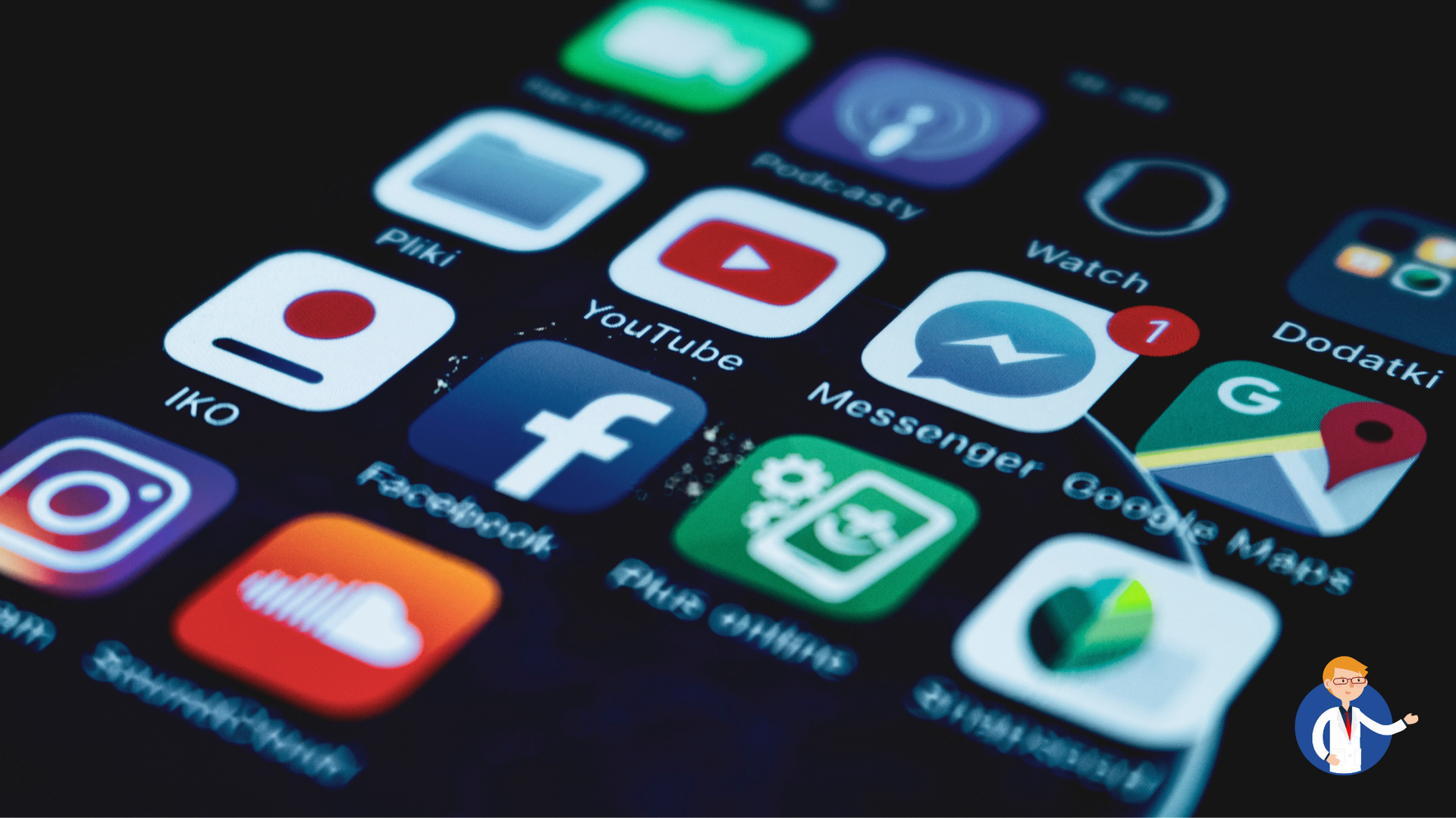 A close up of a cell phone with a bunch of apps on it