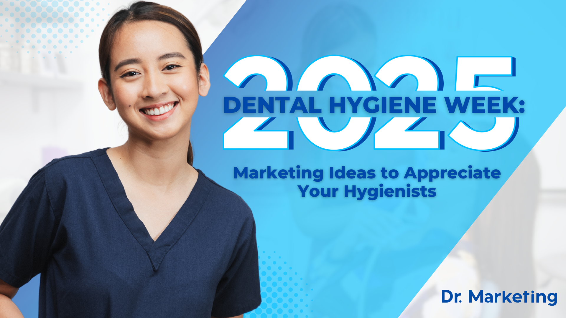 A poster for dental hygiene week with a woman smiling