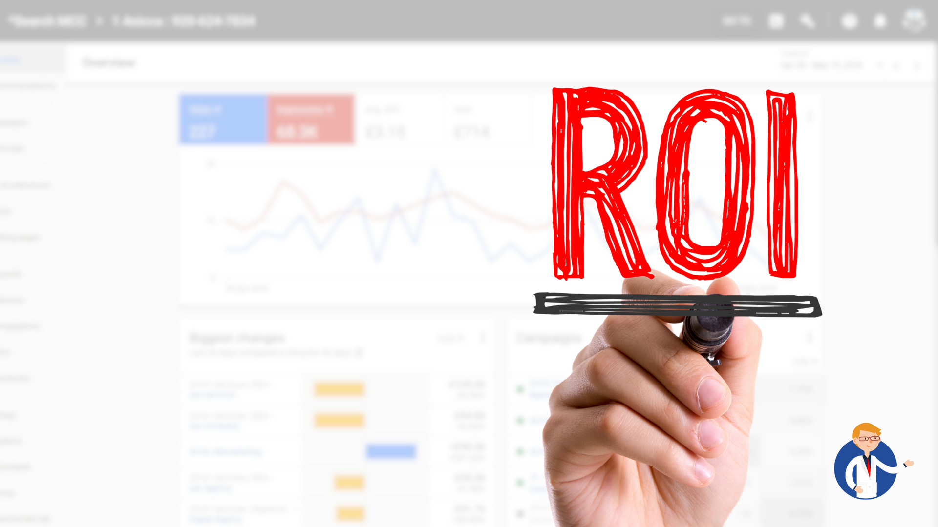 A person is writing the word roi with a marker.