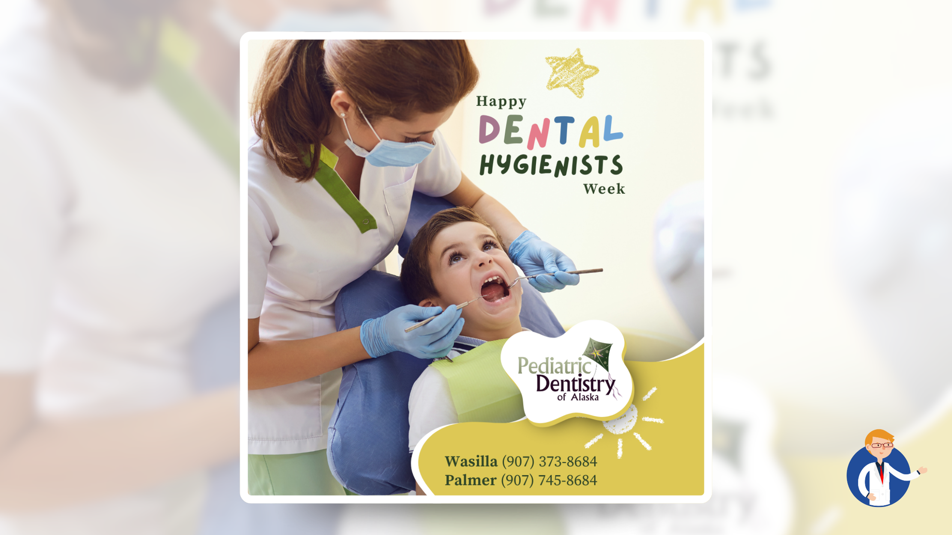 A dentist is examining a child 's teeth in a dental chair.