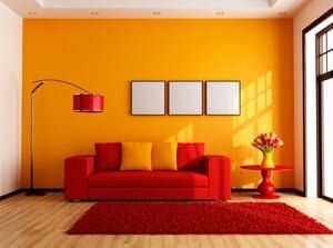 Red and Orange Living Room