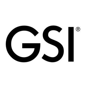 Logo GSI nero con simbolo di marchio registrato su sfondo bianco.