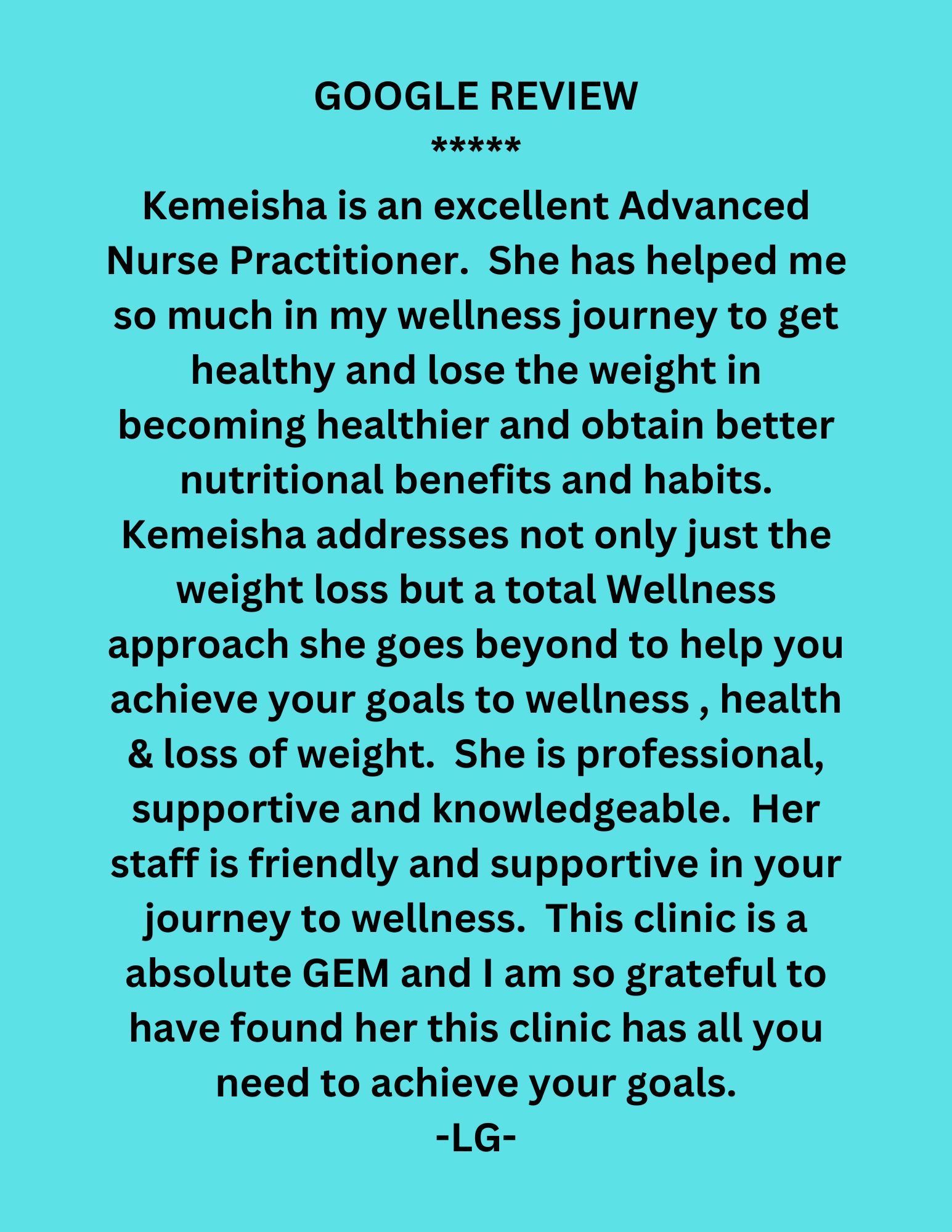 A google review of kemelsha is an excellent advanced nurse practitioner