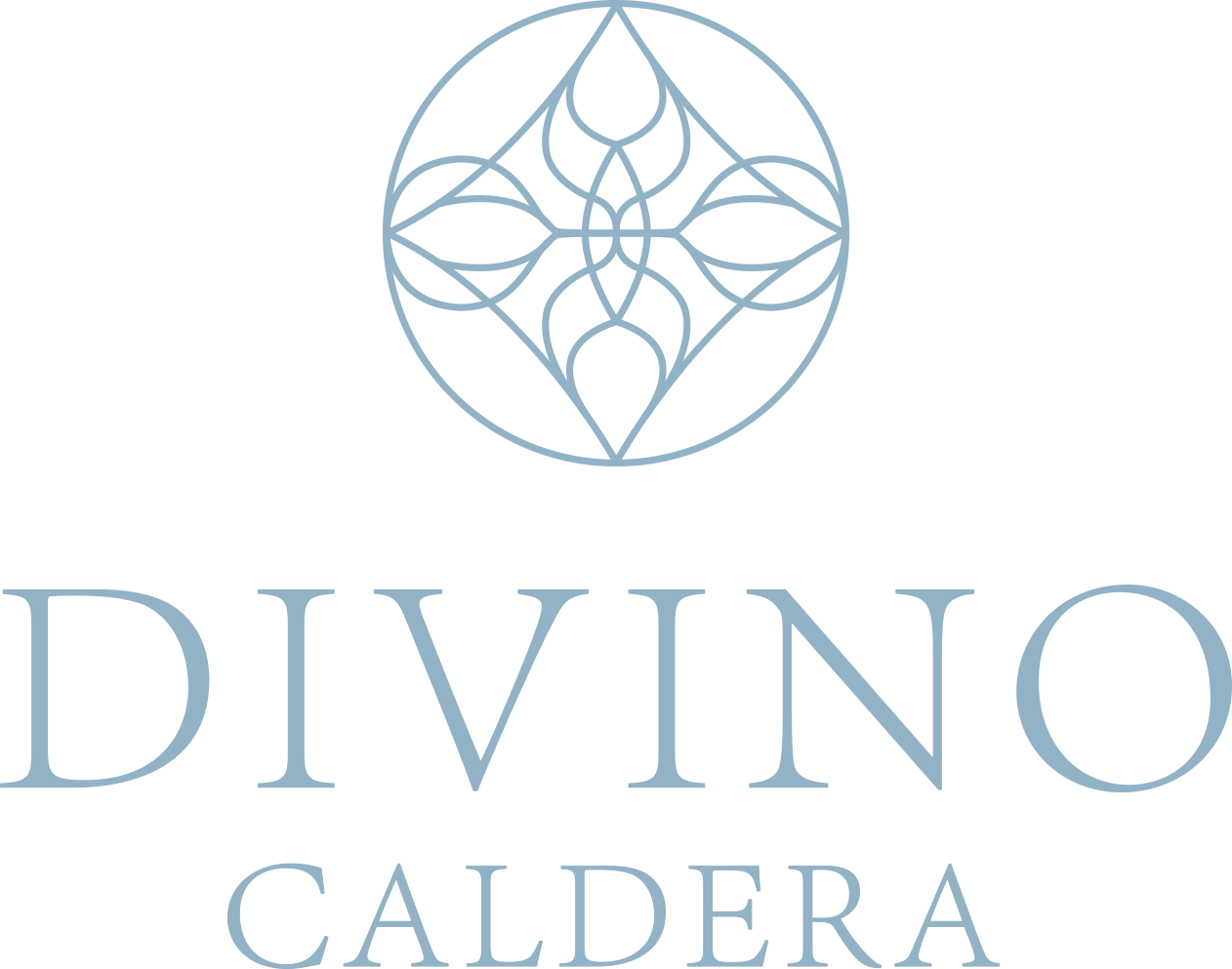 A logo for divino caldera with a circle in the middle