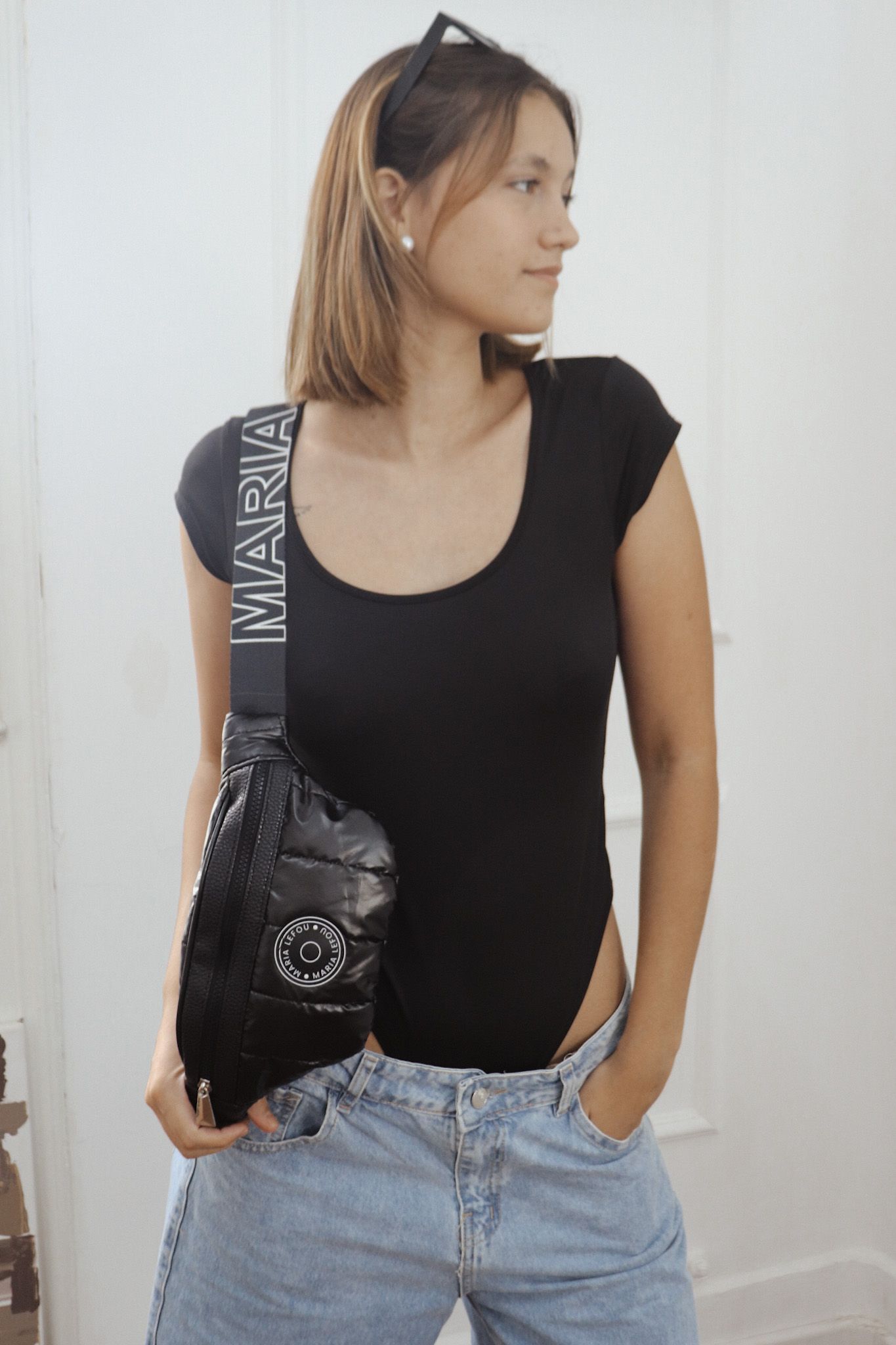 RIÑONERA PUFFER BRILLO TERCIOPELO