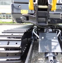 Black YUCHAI U17 excavator tracks and undercarriage.