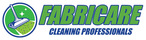 A logo for fabricare cleaning professionals with a mop