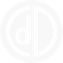 A white logo with the letter d in a circle on a white background.