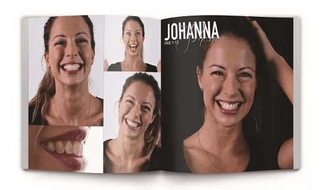 A book is open to a page with the name johanna on it