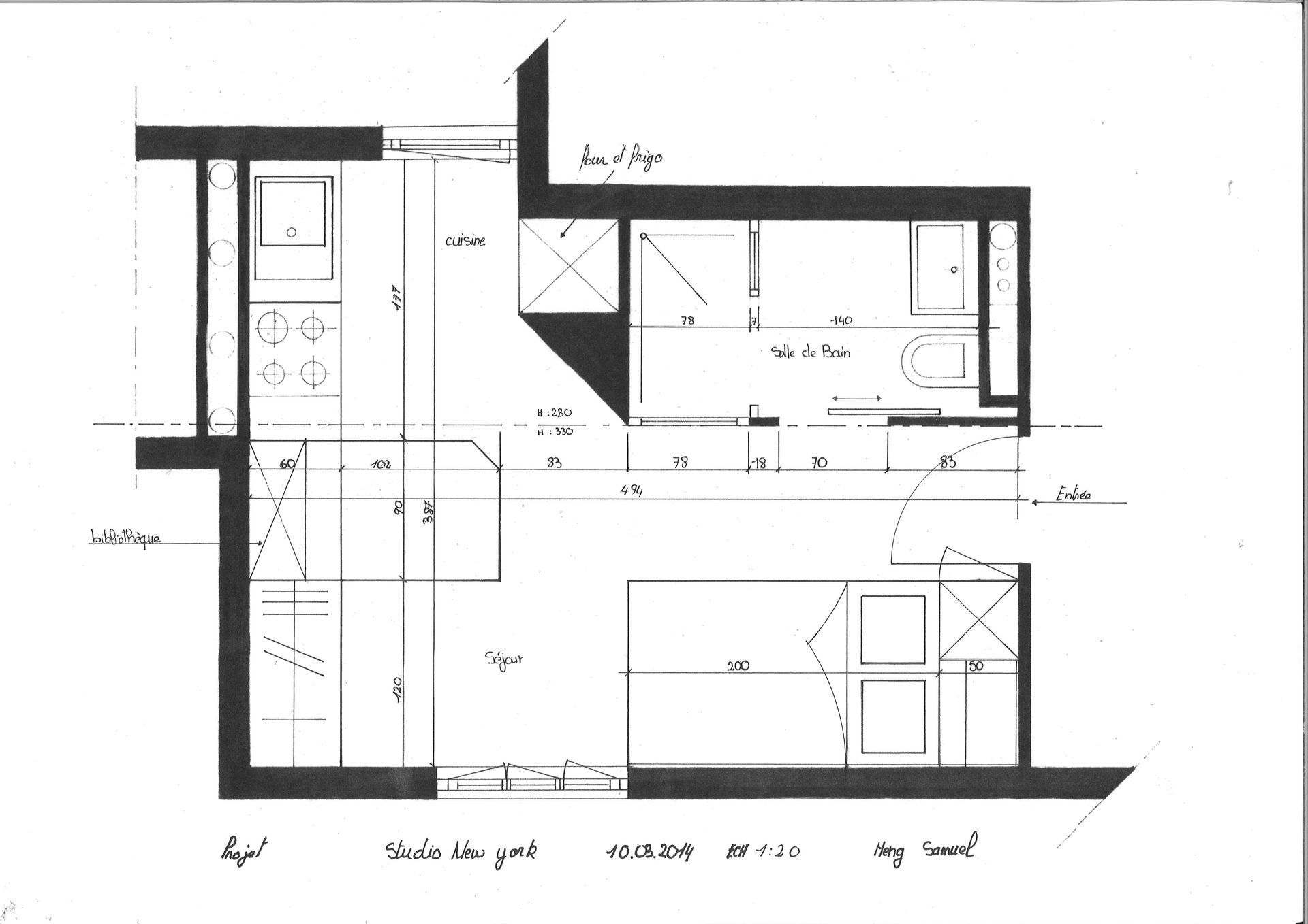 un plan d' étage en noir et blanc d' une cuisine.