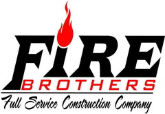 A logo for fire brothers full service construction company