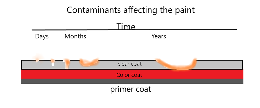 a diagram showing contaminants affecting the paint