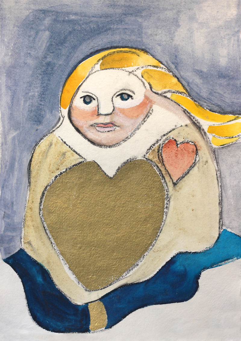 Cuda Goddess Painting - Egg Tempera on paper