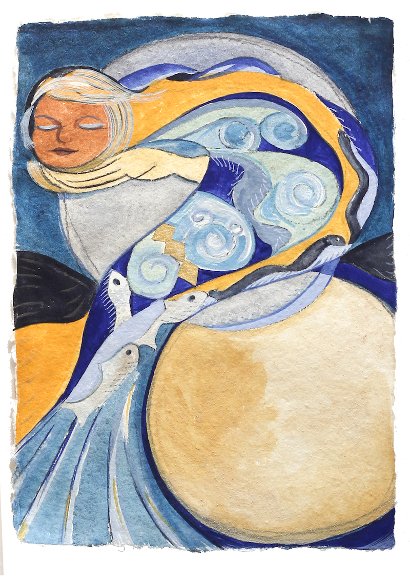 Sabrina Goddess Painting - Egg Tempera on paper