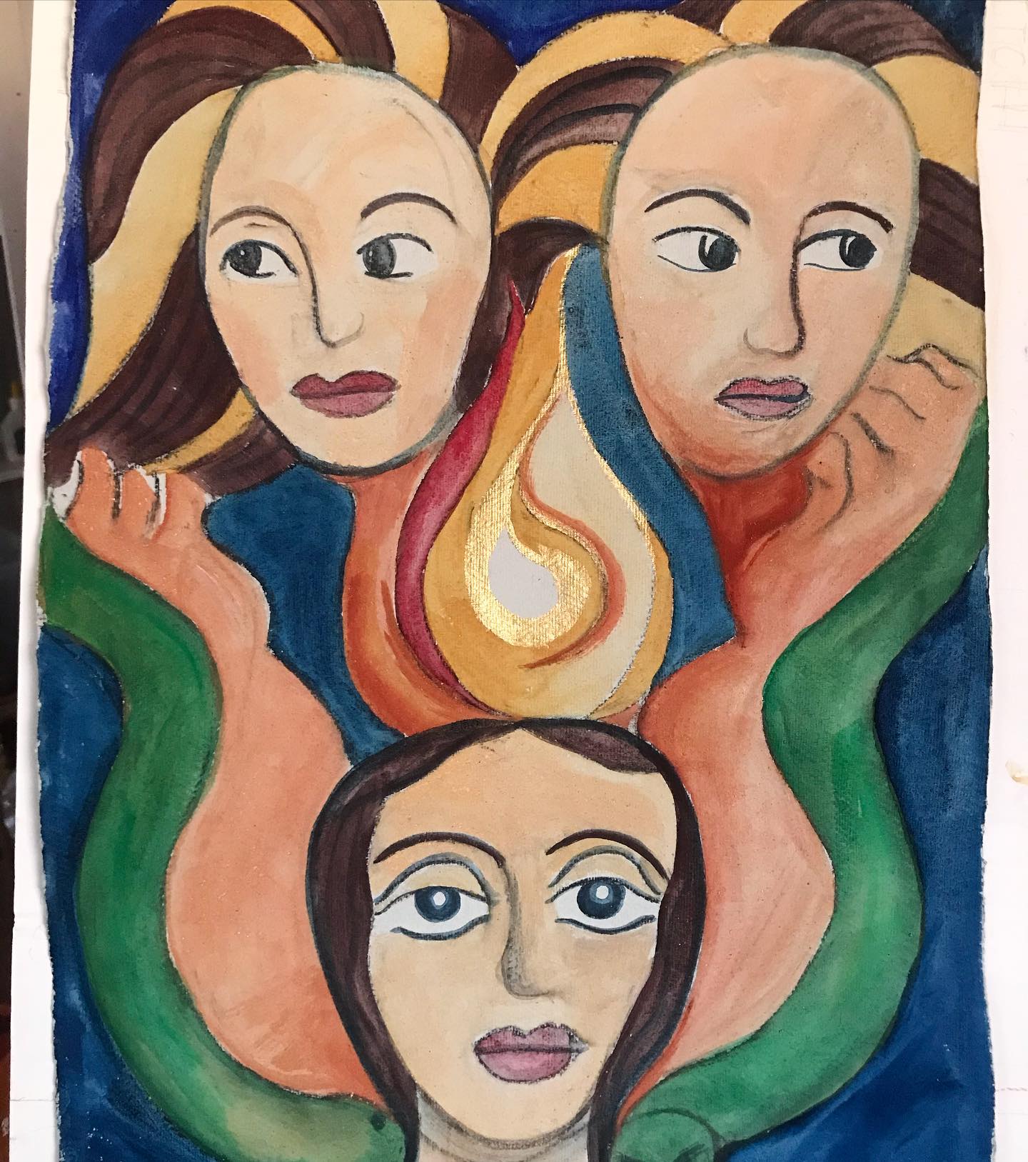 Hekate Goddess Painting - Egg Tempera on paper