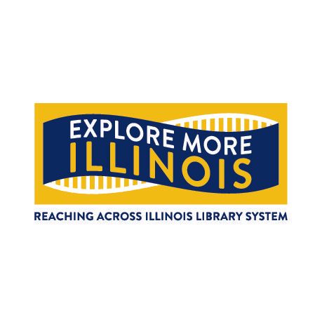 The logo for explore more illinois reaching across illinois library system.