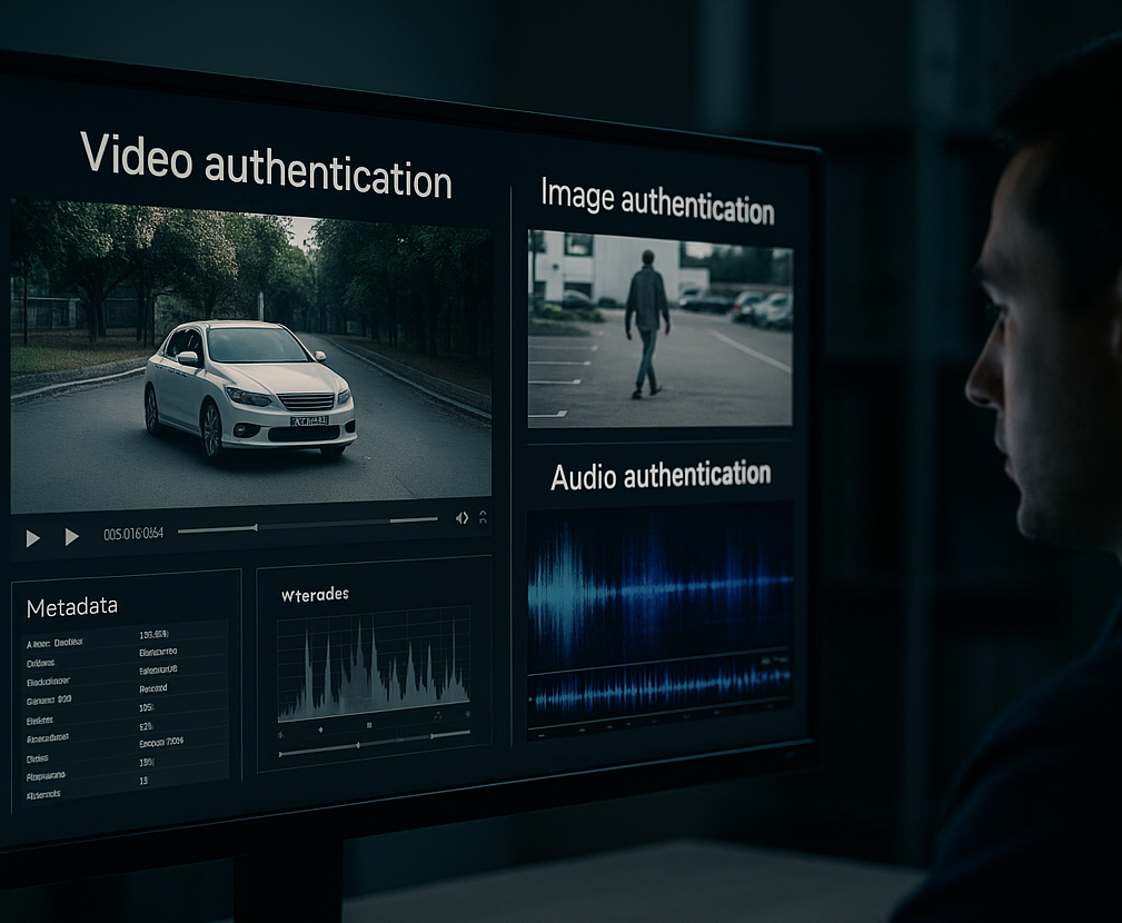 Forensic digital authentication expert analyzing video, image, and audio.