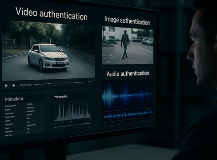 Forensic digital authentication expert analyzing video, image, and audio.